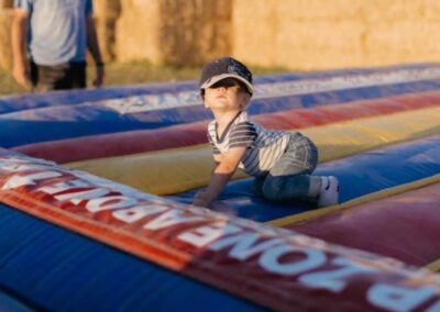 A child on the jump pad