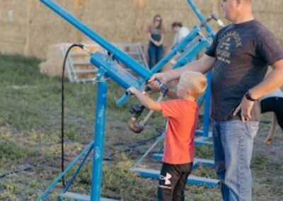 A child firing a corn cannon